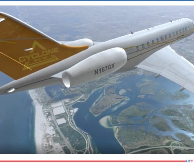 Airplane soaring high with glimpses of land and water below