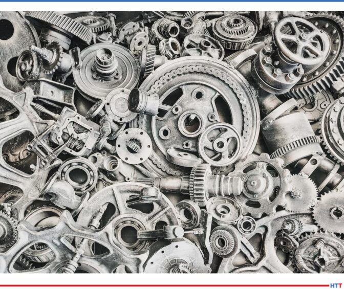 Many parts and pieces of automotive gears