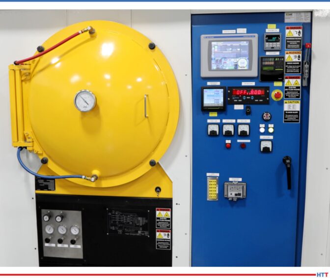 Furnace with bright blue and yellow components