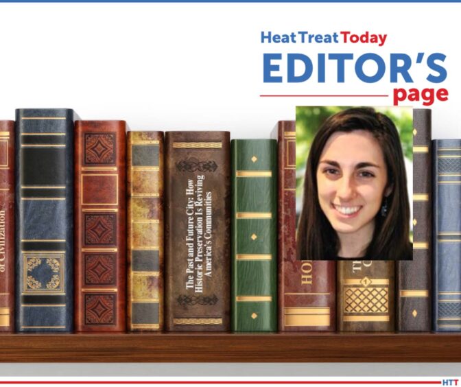 Editor’s Page logo, a bookshelf of books, and the smiling face of a young woman