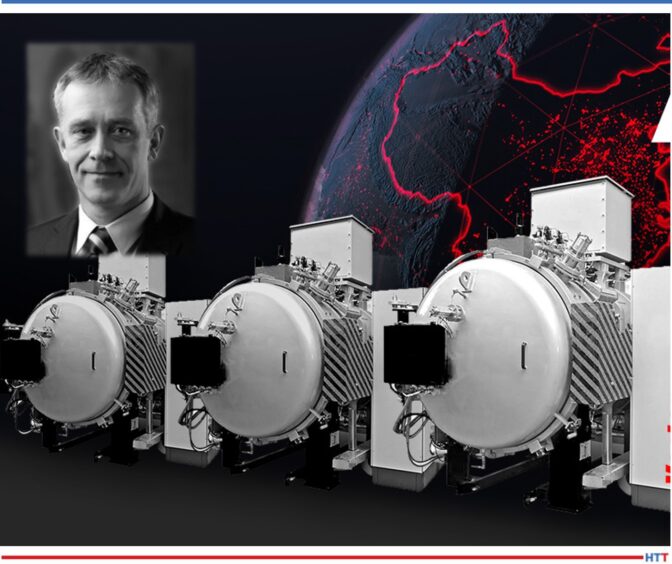 Three vacuum furnaces in a row