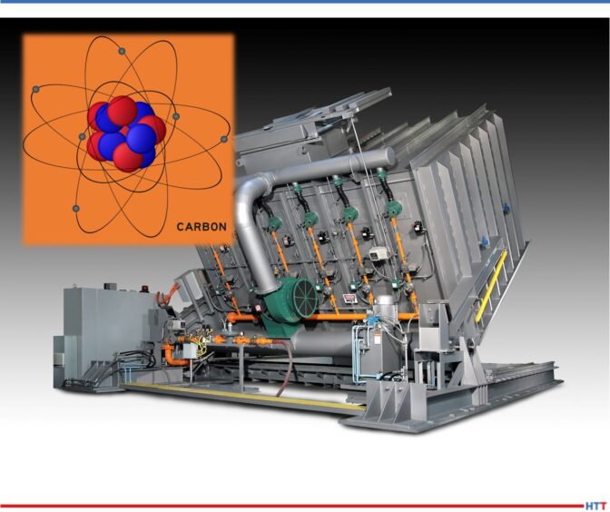 Tip up furnace and inset of a carbon atom