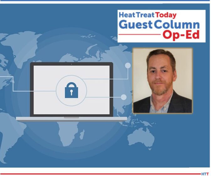 Laptop computer with a picture of a padlock sitting on a map of the world