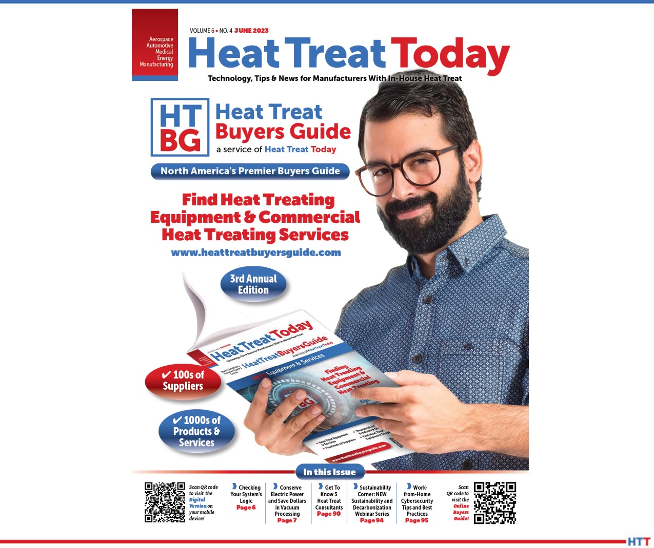 Magazine cover with a man holding an open magazine