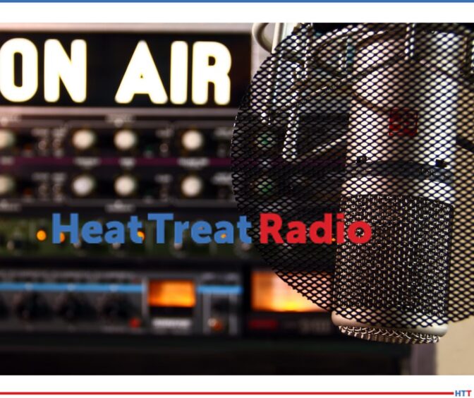 Radio dials, a microphone, and Heat Treat Radio logo