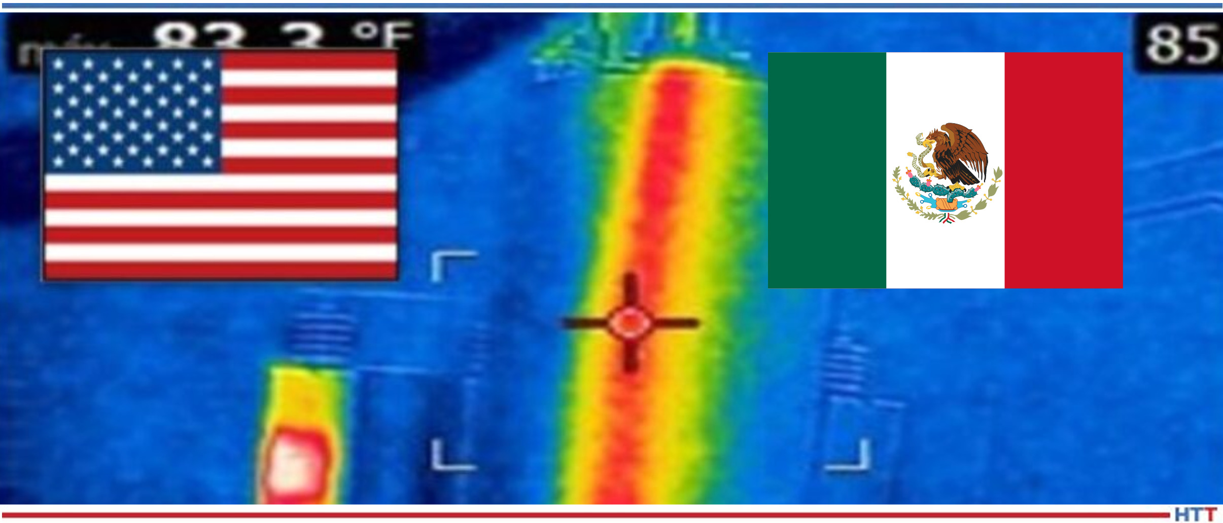 Thermal imaging of induction system at work with American and Mexican flag
