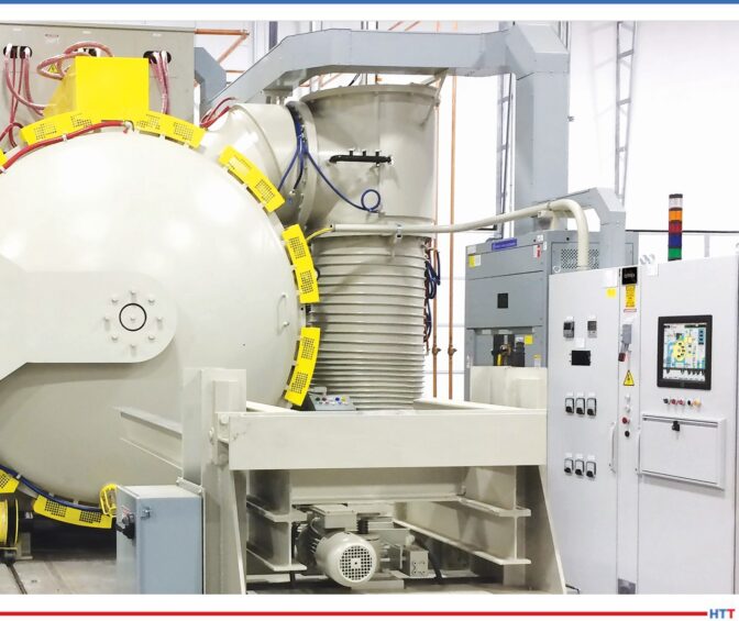 Large, white heat treating furnace