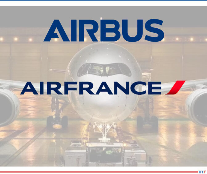 Airplane with Airbus and Air France logos