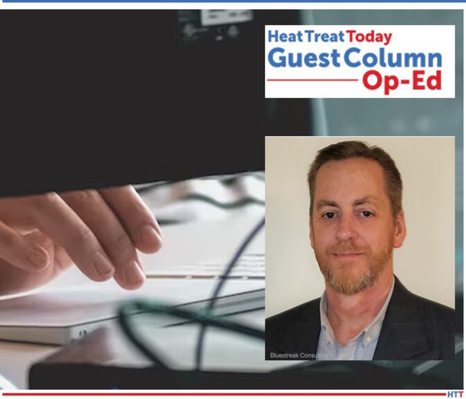 Hand with computer and headshot of Joe Coleman 