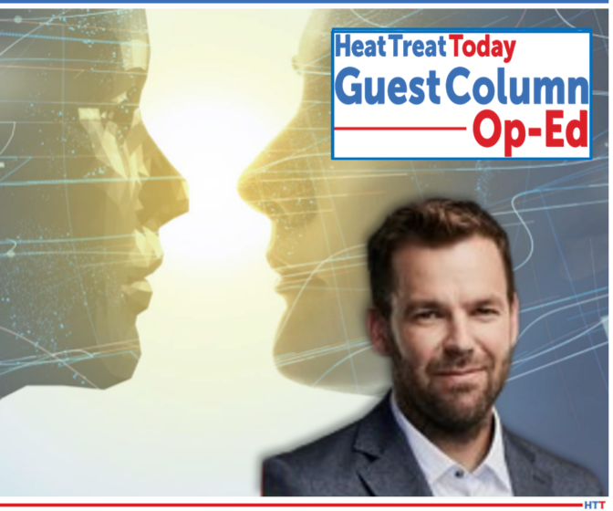 Two faces, headshot, and op-ed logo