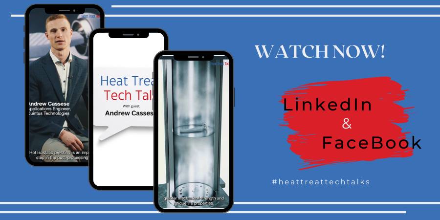 Three screenshots from #HeatTreatTechTalk video set in iPhone video