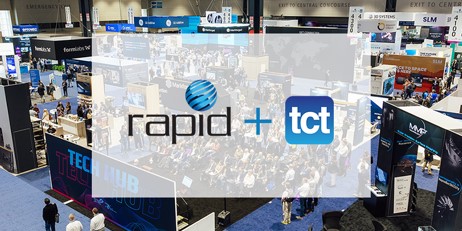 Trade show floor with Rapid logo 